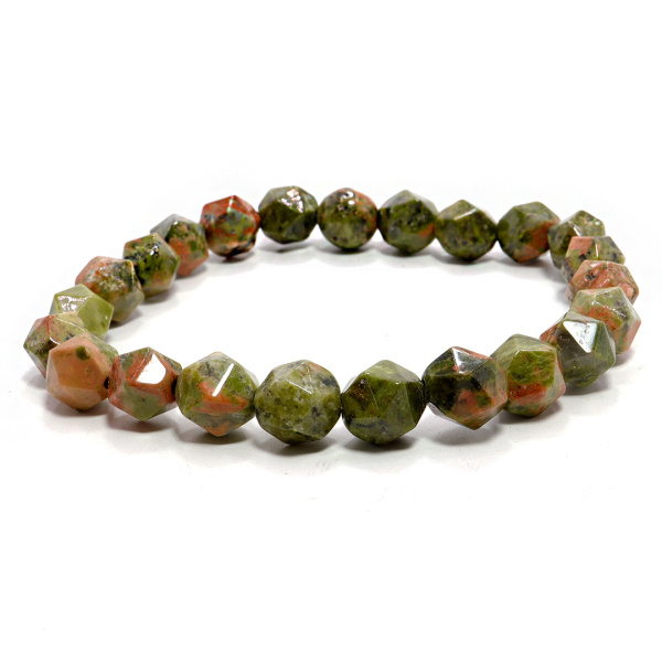 Браслеты с огранкой из камня ГРАНЕНЫЙ 6мм и 8мм
