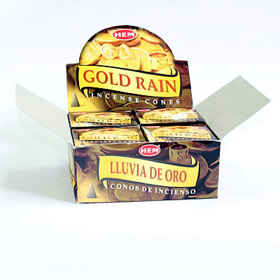 Благовония конусы HEM Gold Rain Золотой дождь уп-12шт