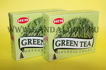 Благовония конусы HEM Green Tea Зелёный чай уп-12шт