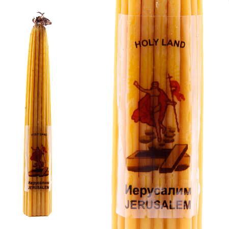 Свеча пчелиный воск Иерусалим упаковка из 33 свечей размер 26х6см