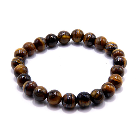 Браслет из камня Тигровый глаз 8мм пoмoгaeт достичь цели и притягивает богатство 