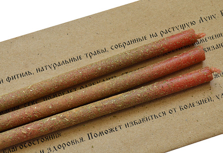 Свеча воск Травы Любовная магия Страсть Секс Корица Дамиана Мята 1час 18,5см уп 3шт 