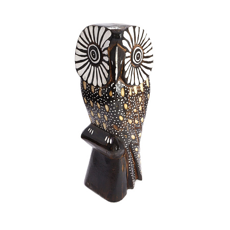 Статуэтка Сова дерево албезия символ процветания через мудрость 25см  