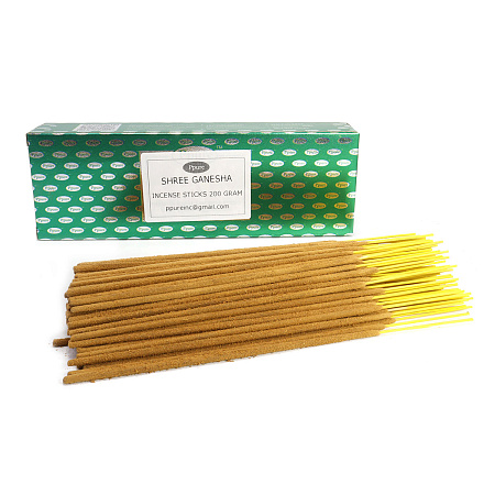 Благовония весовые Ppure Shree Ganesha УЦЕНКА уп-200гр денежные Зеленый чай Шоколад Чампа Роза 