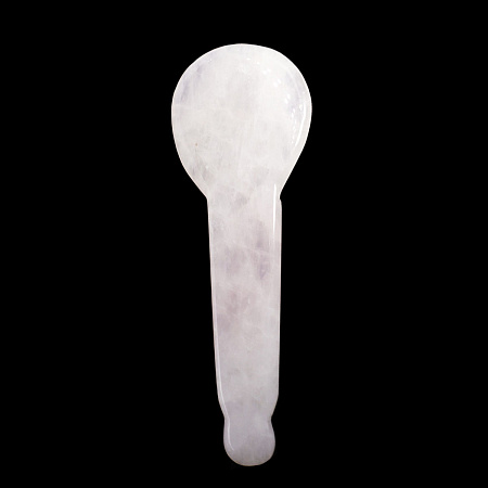 Скребок лопатка из камня Розовый кварц для лица и массажа Гуаша Китай