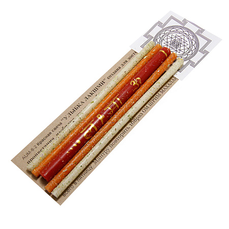 Набор свечей БОГИ с травами Лакшми Процветание и изобилие Корица клевер шиповник амарант 17см