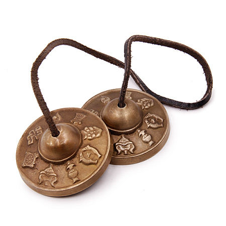 Караталы музыкальный инструмент c благоприятными символами бронза 6,5см 