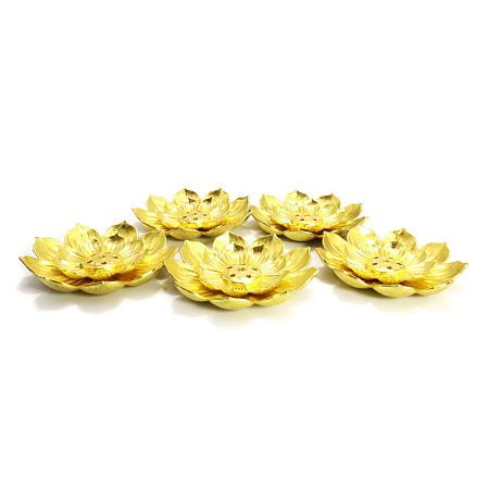 Подставка под благовония малый цветущий Лотос силумин STC116-5 УП-5ШТ цвет - золото