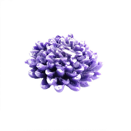 Свеча фигурная Хризантема фиолетовая с белым 7х2,7см