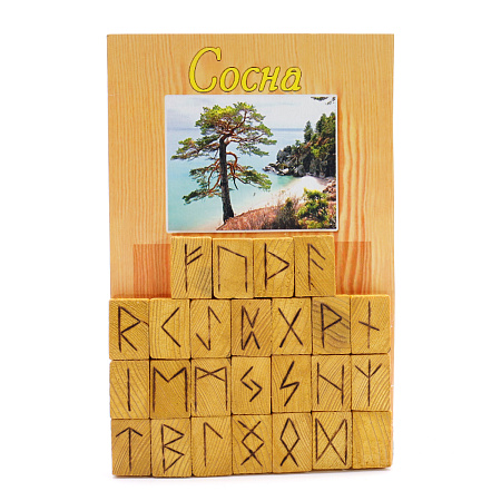 Руны скандинавские Сосна описание и мешочек 2см-3см упаковка 20см-14см 