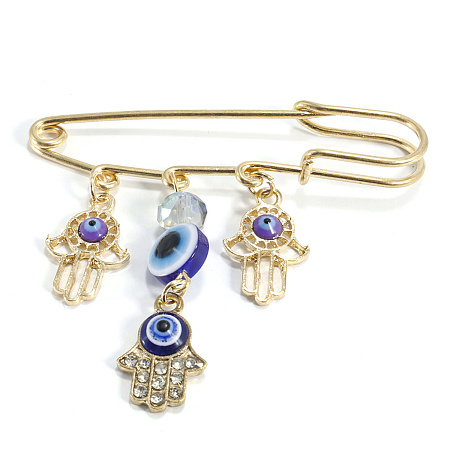 Булавка от сглаза 3 ладошки и глазик 6х6см