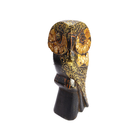 Статуэтка Сова дерево албезия символ процветания через мудрость 20см  