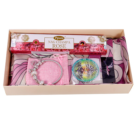 Набор для любимых женщин Шарф, браслет в мешочке, благовоние, подставка