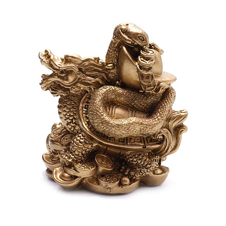 Змея на Драконе под бронзу оберег на процветание и защиту