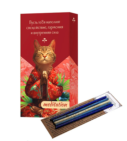 Набор MEDITATION2 благовония HEM с подставкой и восковые свечи с травами S24-ME2