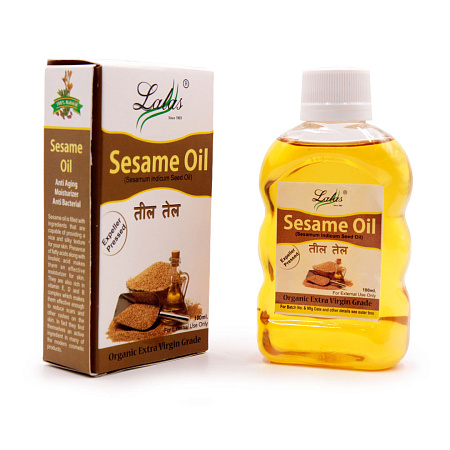 Масло Лалас Sesame Oil Кунжутное Mustard oil для волос и тела 100мл 