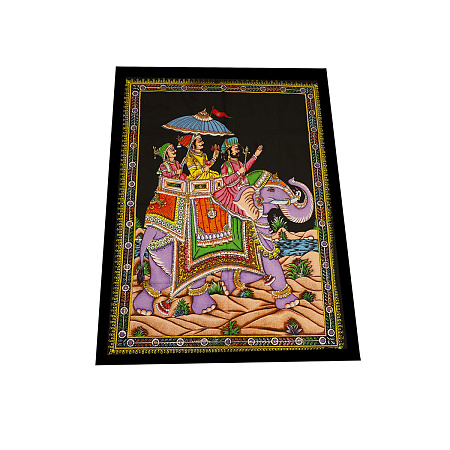 Батик хб с росписью Слон символ удачи, богатства и изобилия 118см-70см
