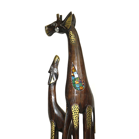 Фигурка из дерева Пара Жирафов символ карьерного роста, успеха и процветания 70cm
