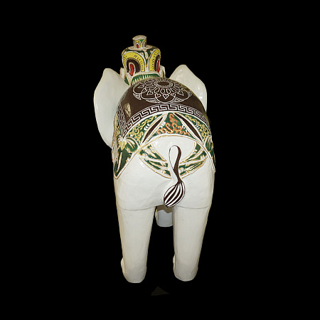 Скульптура дерево Слон Gold-White 88см-100см дерево Суар