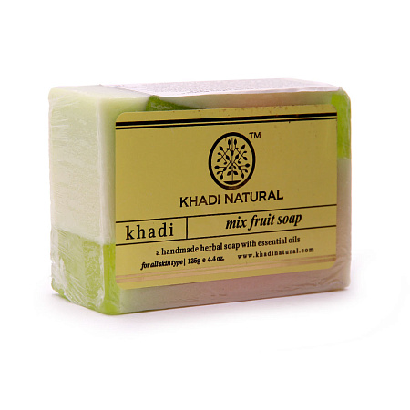 Мыло Khadi Кхади глицериновое Mix Fruit Фруктовое с натуральными маслами 125гр 