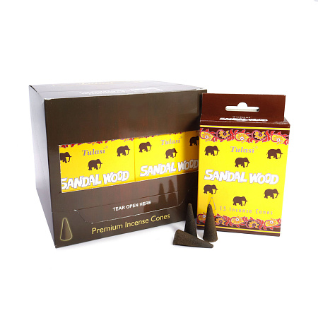 Благовония конусы Sarathi Cones Sandalwood сандал уп-12шт