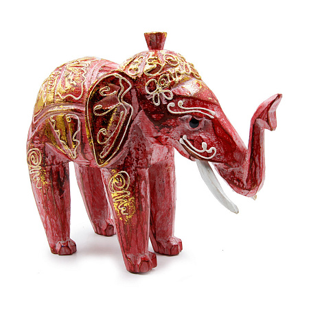 Сувенир из дерева Слон 15см-17см Албезия Антик Red-Gold