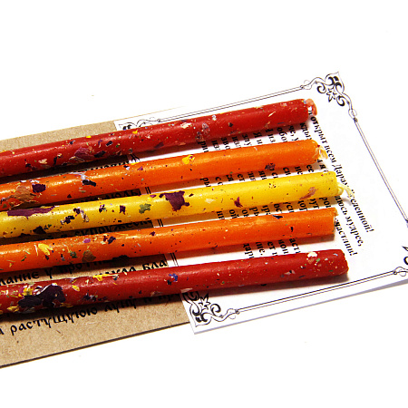 Набор свечей c травами для гармонизации 3х корневых чакр роза имбирь календула вербена уп-5шт 16см 