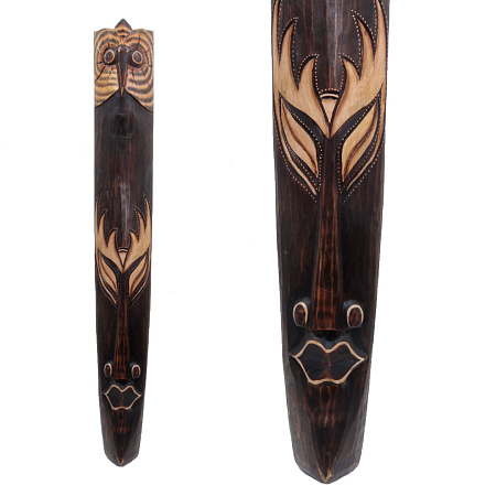 Маска с Совой настенная дерево албезия Символ процветания через мудрость 100см 