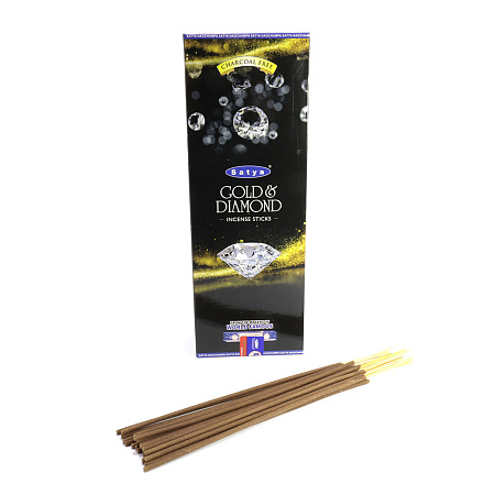 Благовония Satya Hexa Gold & Diamond Золото-Бриллианты аромапалочки уп-6шт SH-GOL