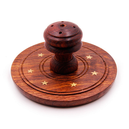 Подставка под благовония Тарелочка из дерева Грибочек 10см 5.5см HM-CH-20A