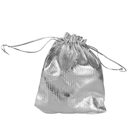 Мешочек подарочный Серебрянный атласный 9см-7см