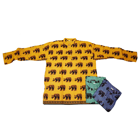 Курта рубашка плотный хлопок со Слониками 48 размер цвет в ассортименте