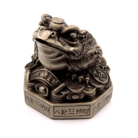 Фигурка Фен Шуй Жаба богатства  на багуа и на монетах Дом полная чаша 10см-10см  ХРУПКОЕ