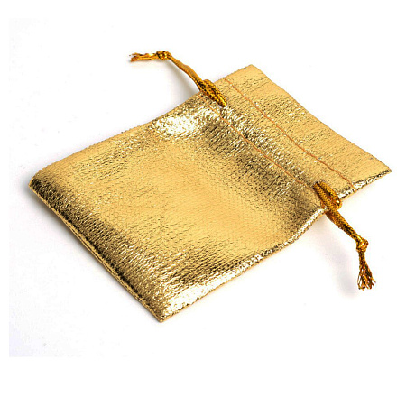Мешочек подарочный Золотой атласный 9х12см