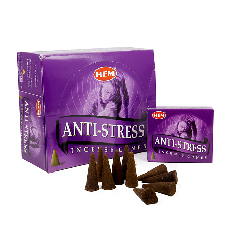 Благовония конусы HEM Anti Stress уп-12шт
