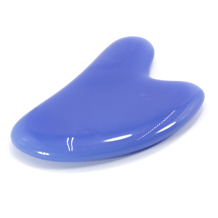 Скребок сердечко Синий кварц Гуаша