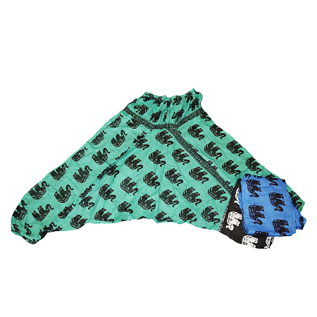 Штаны Алладина для йоги со Слонами цвета Микс хлопок