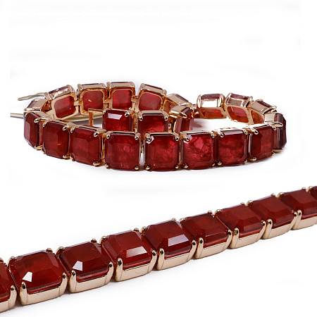 Ювелирное украшение браслет German Gold c редким камнем Рубиновый Топаз Параиба 
