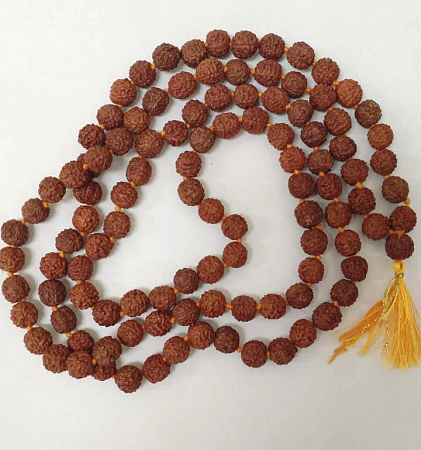 Четки из дерева 108 бусин Рудракша 10мм уп-9шт Слеза сострадания Бога Шивы Защита от смерти PPRM10-9