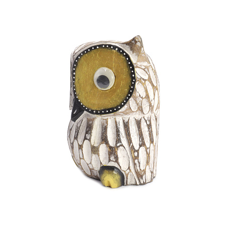 Статуэтка из дерева Сова с глазами Солнца SWA-02A дарует мудрость, карьерный рост, успех и изобилие