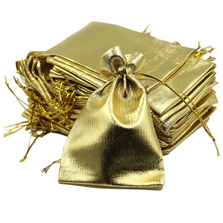 Мешочек подарочный Золотой атласный 9х12см