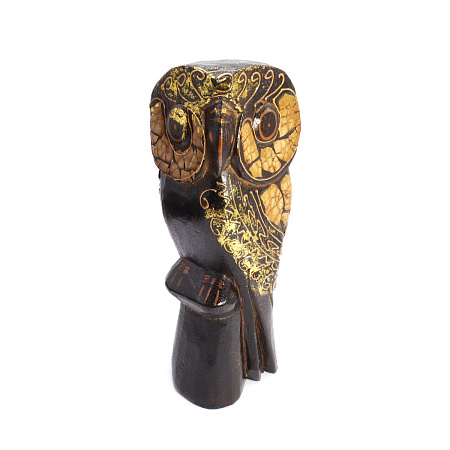 Статуэтка Сова дерево албезия символ благополучия и процветания в семье 25см 