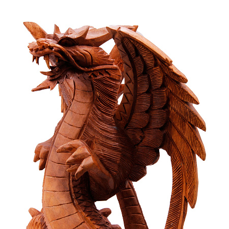Сувенир из дерева Дракон с крыльями 20см символ достатка и богатства