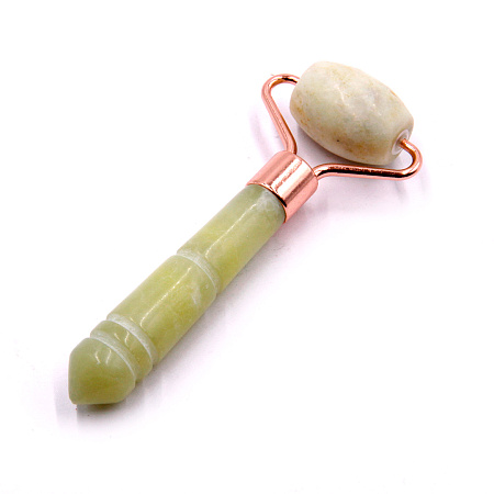 Роликовый массажер УЦЕНКА Нефрит для лица и тела 10см 