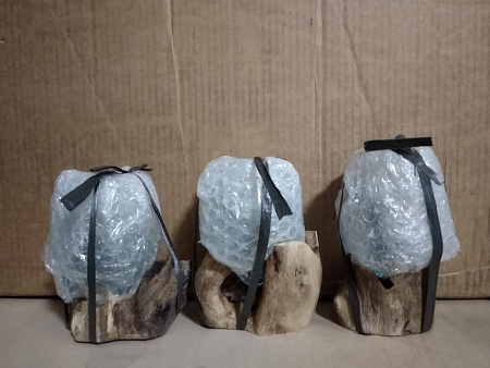 Ваза на корне стекло Хрупкое МИКС символ процветания в доме 13см-15см