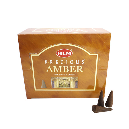 Благовония конусы HEM Precious Amber Любимый Амбер уп-12шт
