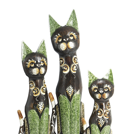 Статуэтки из дерева Набор Кошек 3 в 1 HOK-K50-02 50см 40см 30cм Удача и роскошь в дом