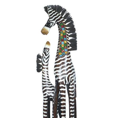 Фигурка из дерева Пара Зебр символ семейного счастья и удачи Албезия 70cm 