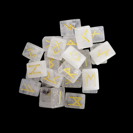 Набор Руны скандинавские из камня Горный хрусталь для гадания