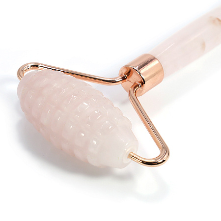 Роликовый массажер из камня Розовый кварц    